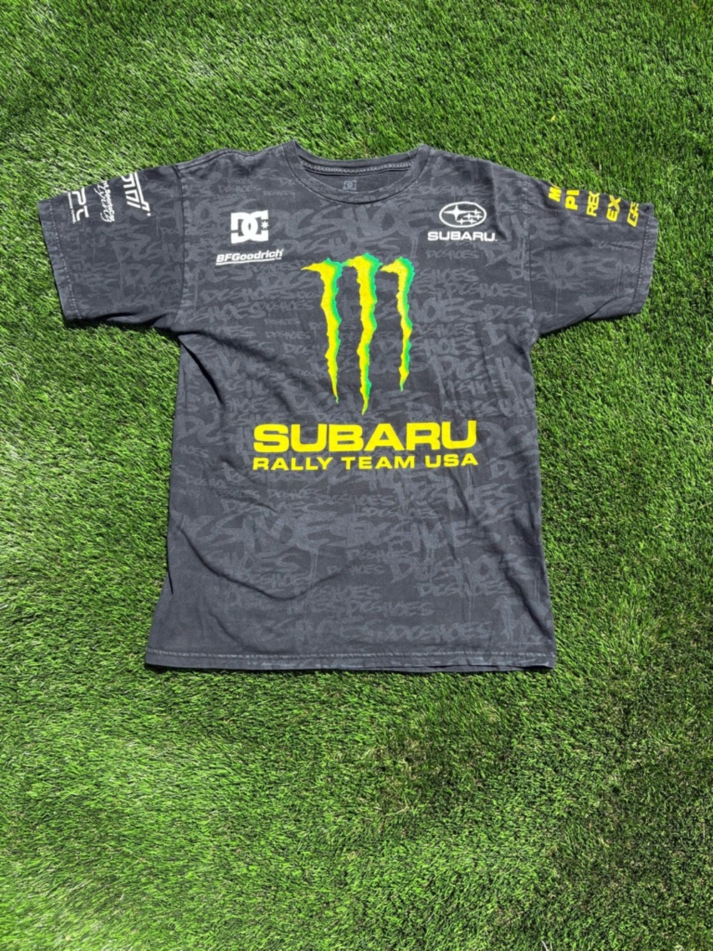 DC Shoes Black Subaru Rally Team Monster Energy Short Sleeve Tee